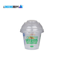 6oz transparent plastic PP cup with PET lid for ice cream